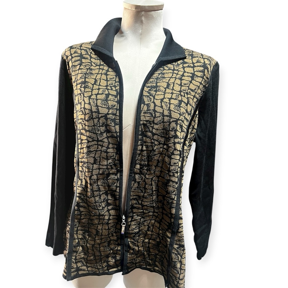 Exclusively Misook Black Multicolored Patterned K… - image 5